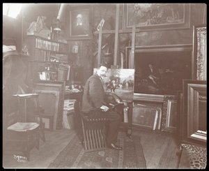 Artiste travaillant sur une peinture, 1907